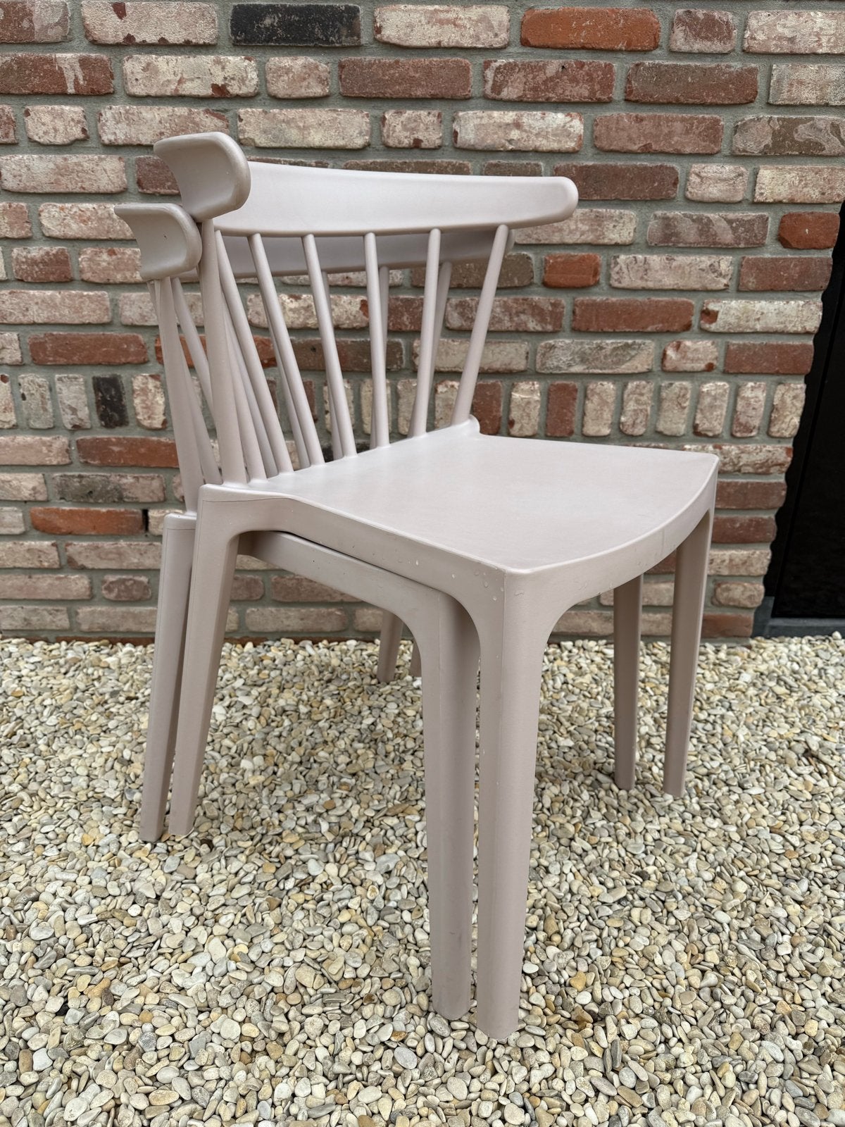Woood Bliss Set van 2 tuinstoelen - Nude/Beige, Ophalen, Kunststof, Twee, Overige kleuren
