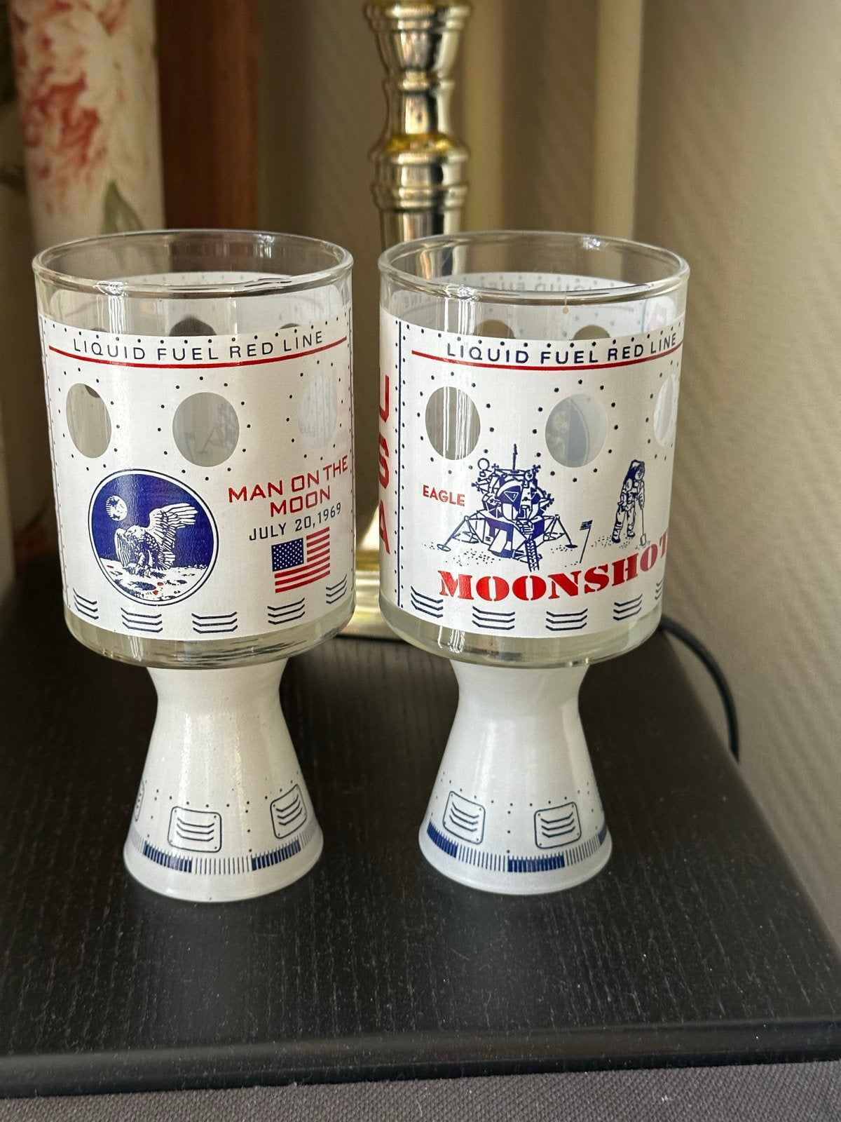 Vintage Apollo 11 Moonshot Glazen Set - Man op de Maan, Ophalen of Verzenden