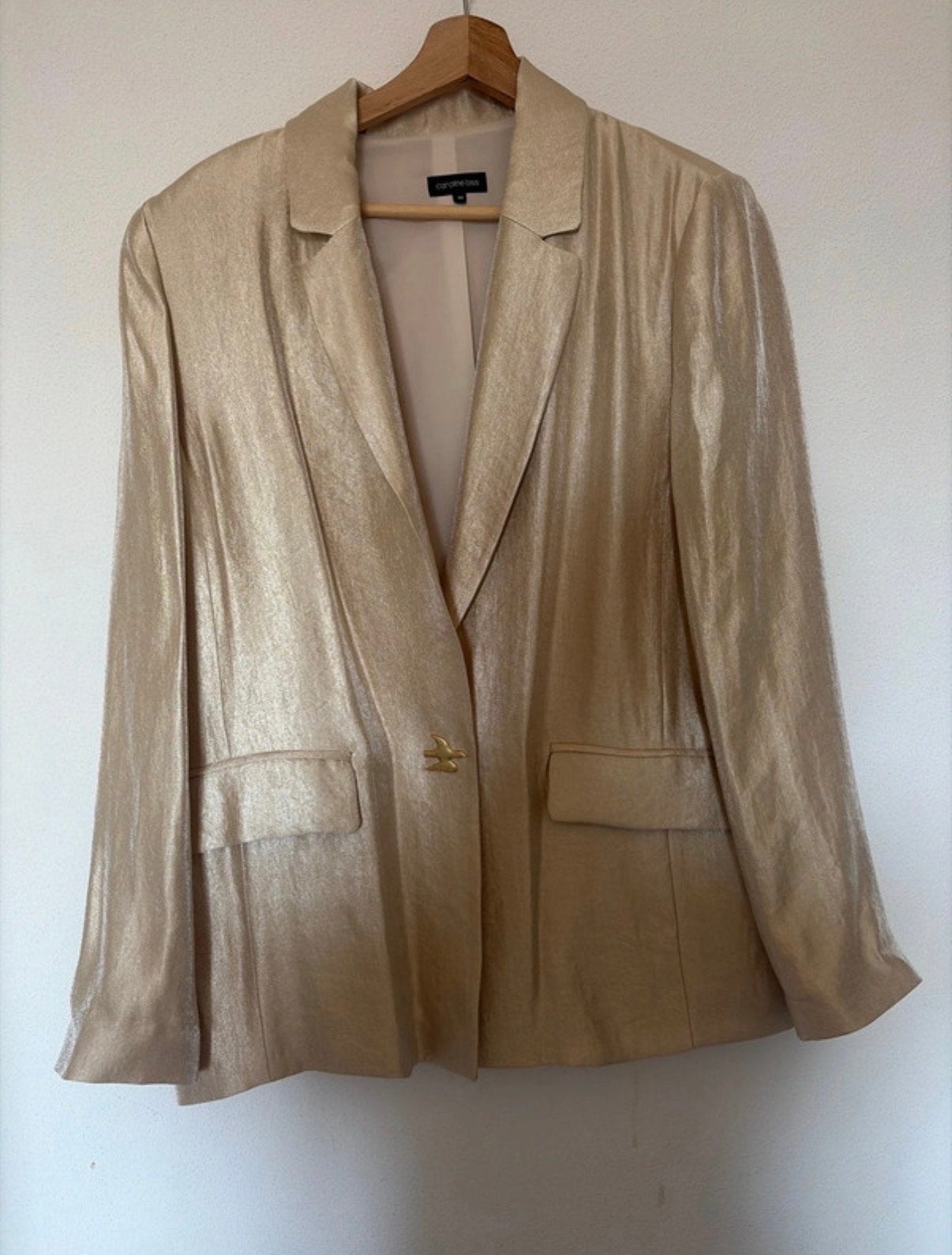 Gouden blazer van Caroline Biss, maat 44, Ophalen, Maat 42/44 (L), Zo goed als nieuw, Jasje