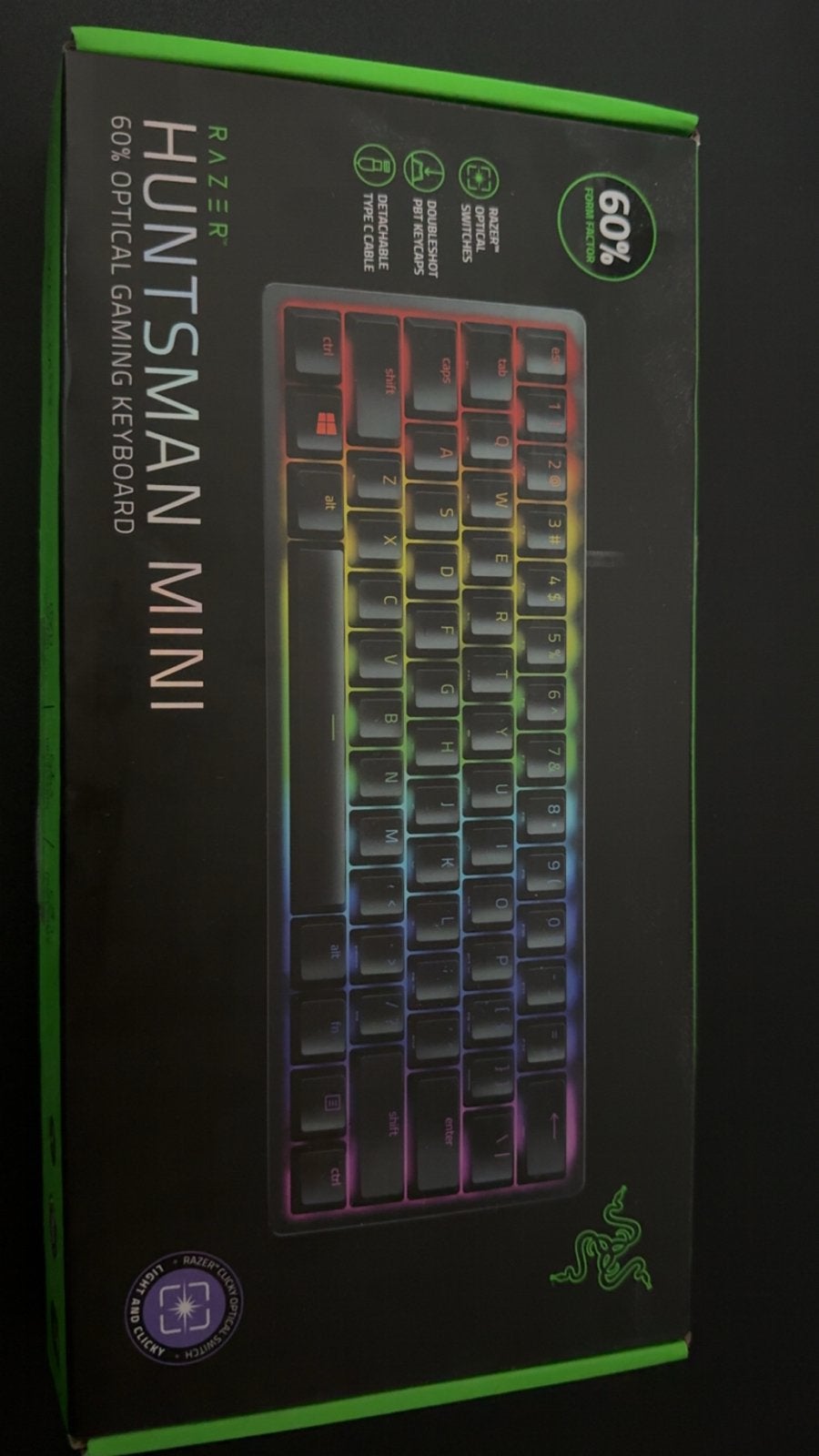 Razer Huntsman Mini 60% Optisch Gaming Toetsenbord, Computers en Software, Verzenden, Gaming toetsenbord, Zo goed als nieuw, Qwerty