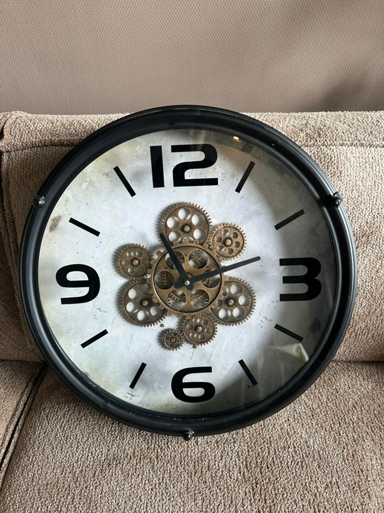 Tandwielen klok, Ophalen, Zo goed als nieuw, Wandklok