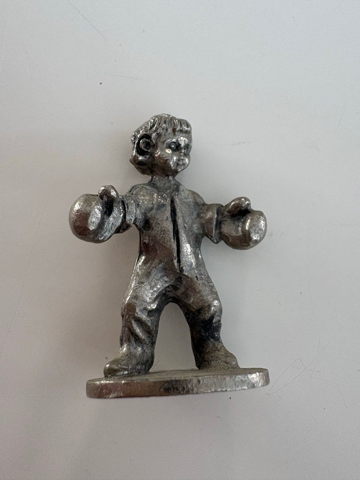 Vintage Tinnen Bokser Beeldje - Uniek Verzamelobject, Ophalen of Verzenden