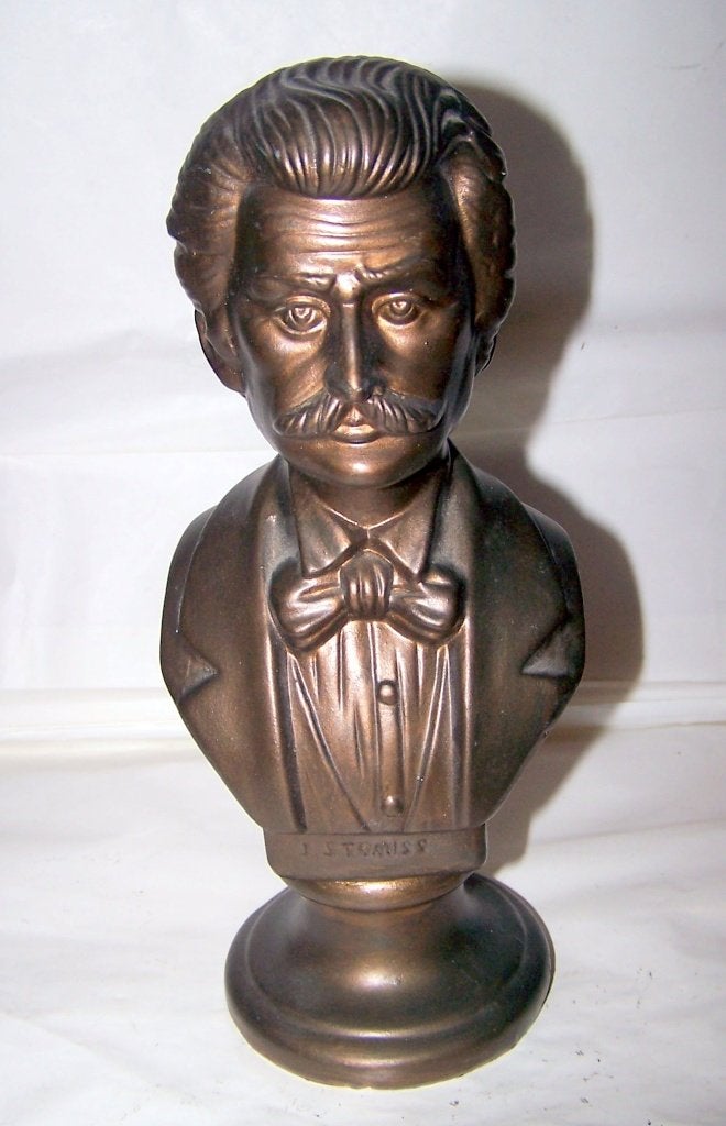 Prachtige buste Johan Strauss. H. 25cm. Nieuwstaat., Verzamelen, Beelden en Beeldjes, Ophalen of Verzenden, Zo goed als nieuw