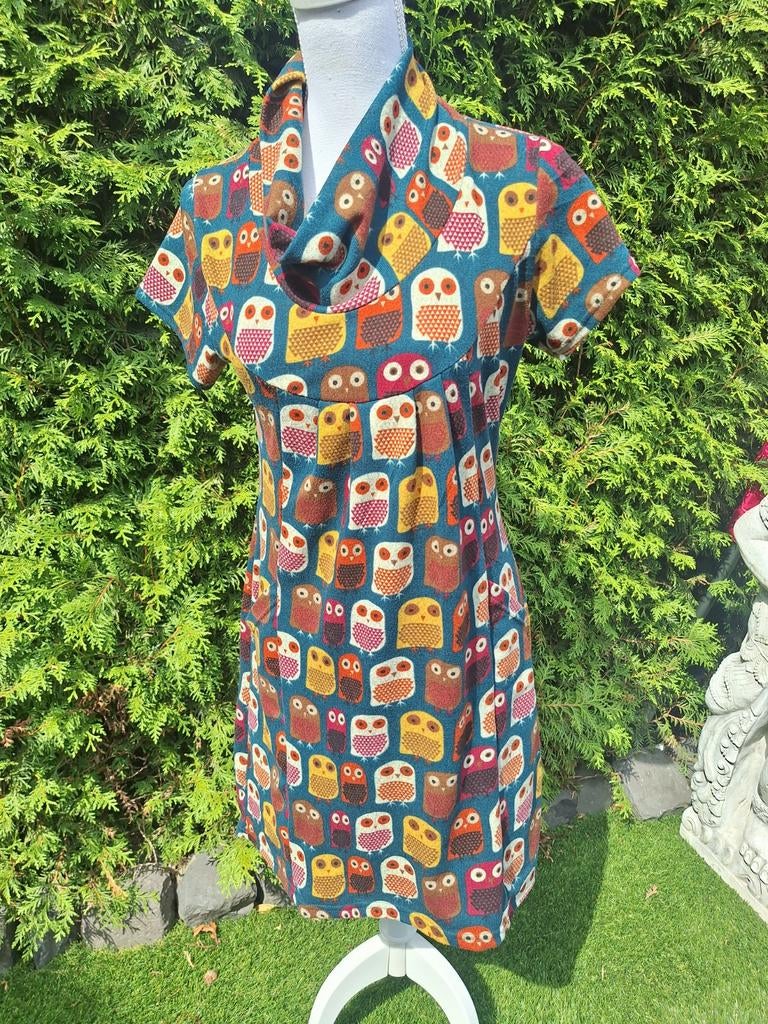 Smashed Lemon jurk met uiltjesprint, maat M, Maat 38/40 (M), Blauw, Ophalen of Verzenden, Zo goed als nieuw