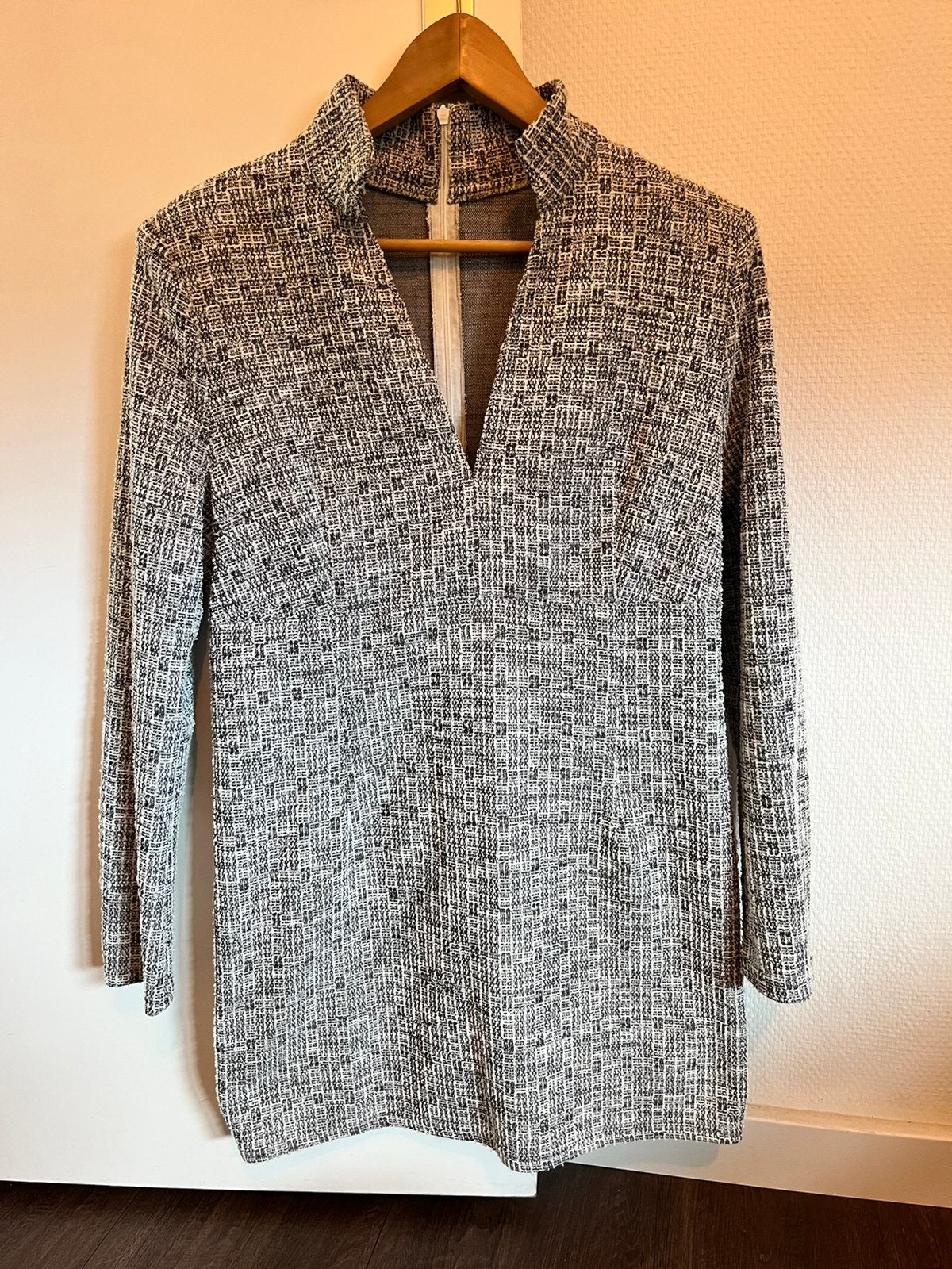 Nieuw zwart-wit gemêleerde jurk, maat M, Maat 38/40 (M), Zwart, Nieuw, Ophalen of Verzenden