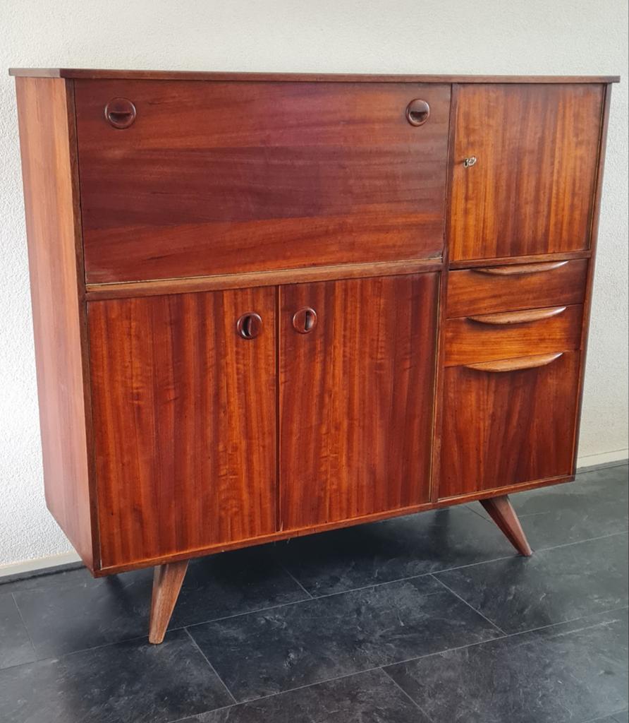 Mooie retro vintage klepkast kast, Ophalen, Gebruikt, 25 tot 50 cm, 100 tot 150 cm