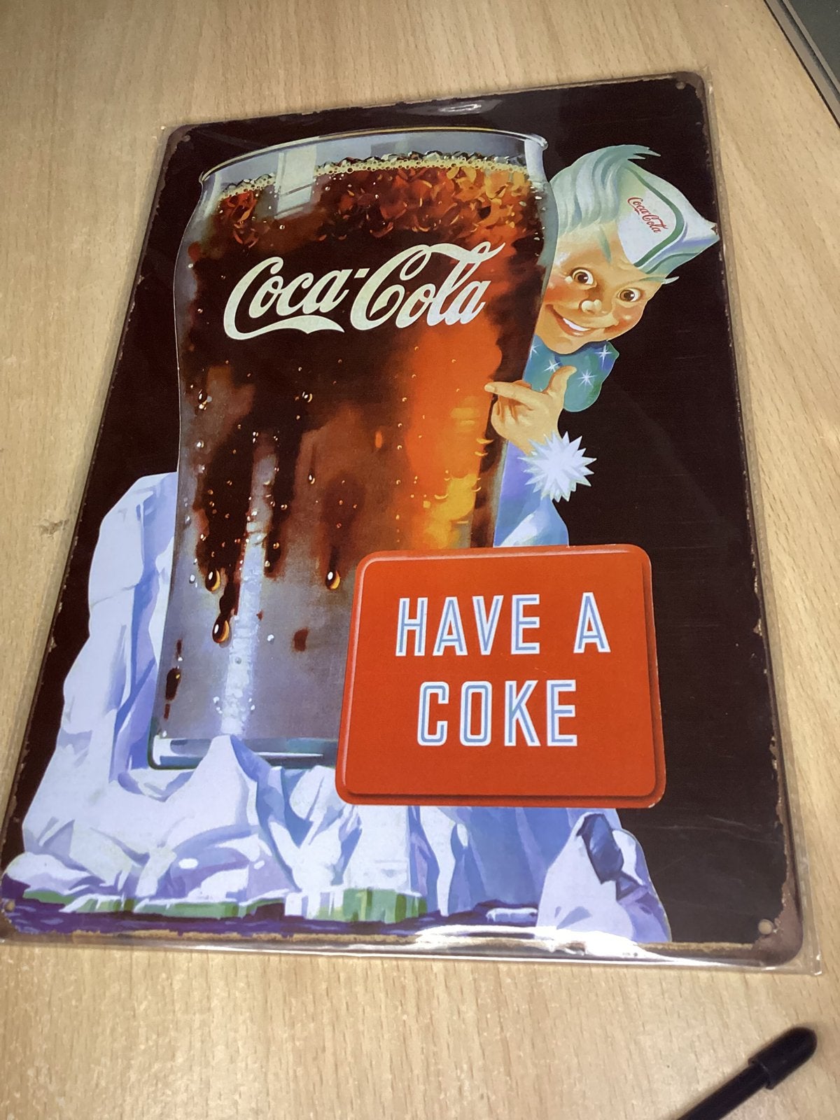 Blikken bord van Coca-Cola, Ophalen of Verzenden, Nieuw, Reclamebord