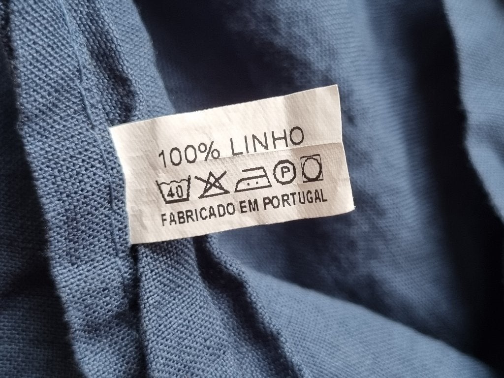 100% linnen kussenslopen 50x70 (set van 2) Jeansblue, Eenpersoons, Blauw, Hoeslaken of Sloop, Nieuw