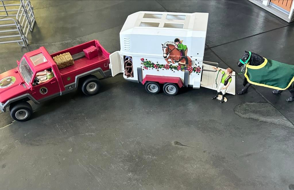 Schleich Paardentrailer met Pick-up en Accessoires, Ophalen, Gebruikt