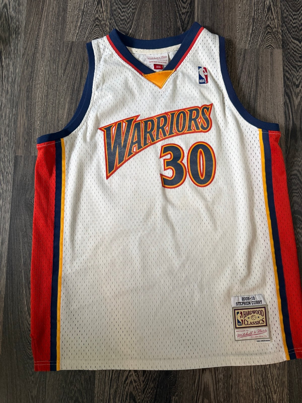 Mitchell & Ness Stephen Curry Warriors NBA Jersey Jeugd XL, Verzenden, Zo goed als nieuw, Jongen of Meisje
