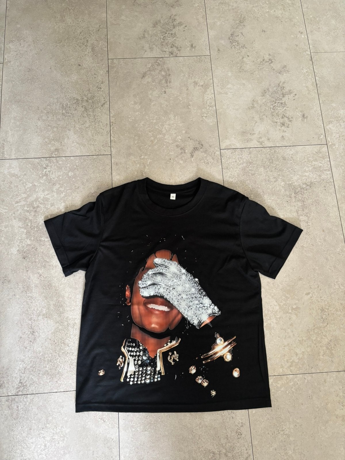 Zwart T-shirt met Michael Jackson MAAT S en M, Kleding | Dames, T-shirts, Maat 38/40 (M), Zwart, Ophalen of Verzenden, Zo goed als nieuw