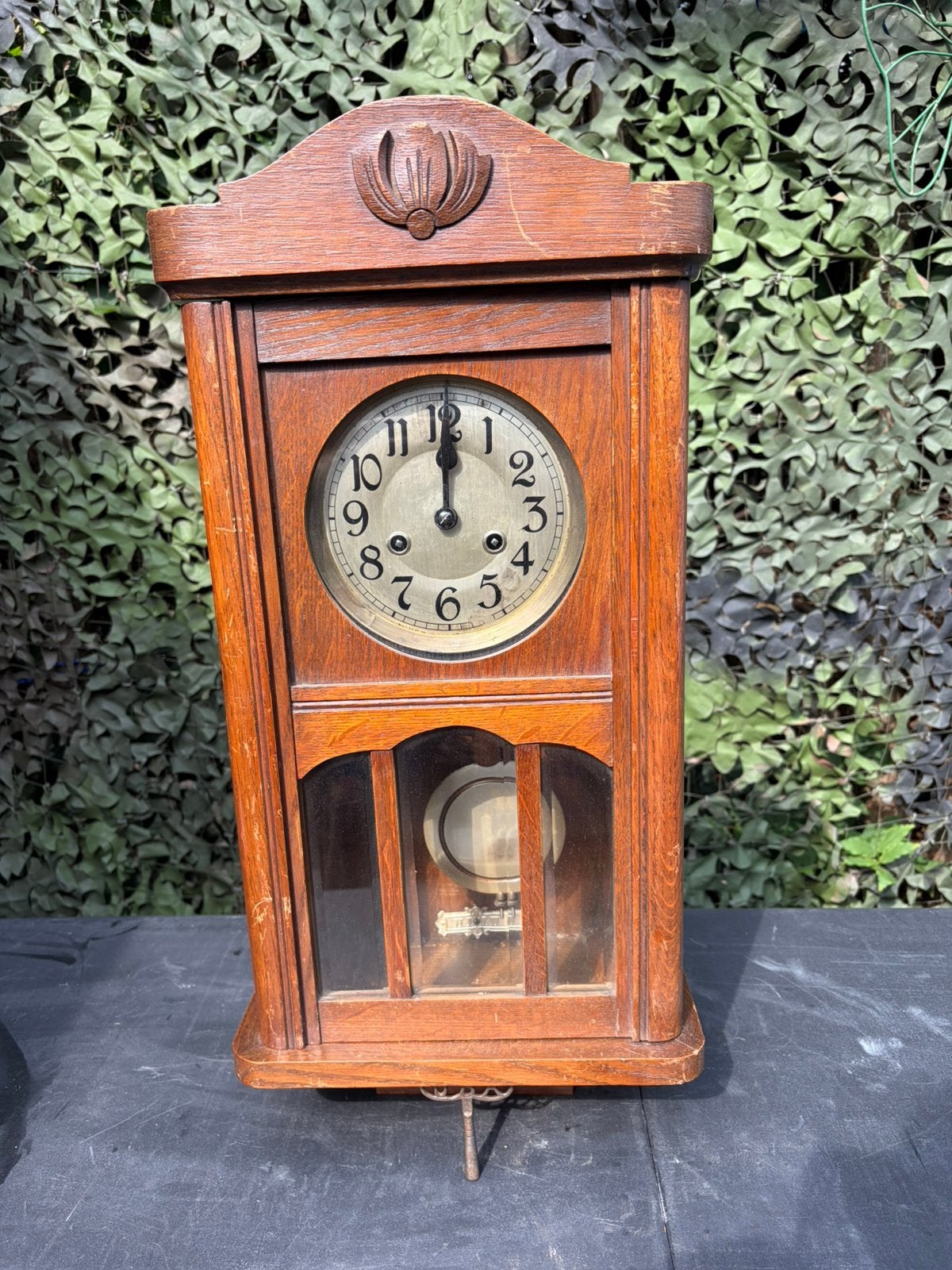 Antieke Duitse Regulateur Wandklok, Ophalen