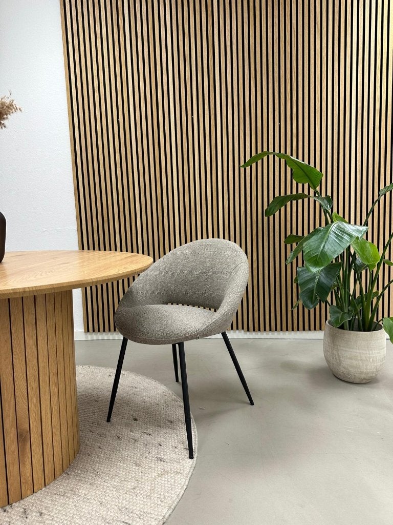 KICK Eetkamerstoel - 6x Job Taupe - Nieuw - Laatste sets