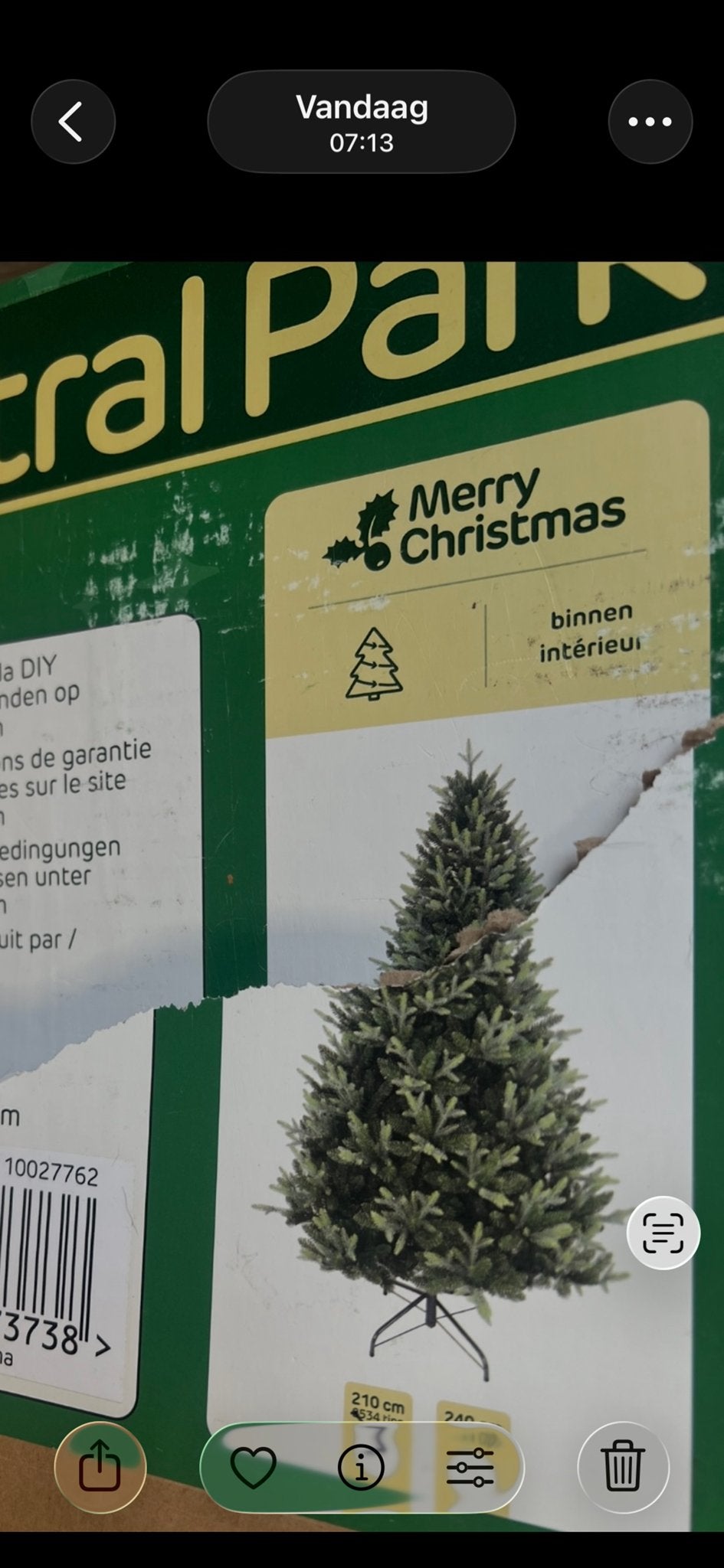 Kunst kerstboom 2 meter 10 hoog, Diversen, Kerst, Ophalen, Zo goed als nieuw