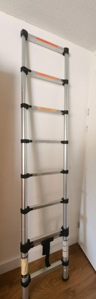 Aluminium telescopische ladder 2,60 meter, Ophalen, Zo goed als nieuw, Ladder, Opvouwbaar of Inschuifbaar