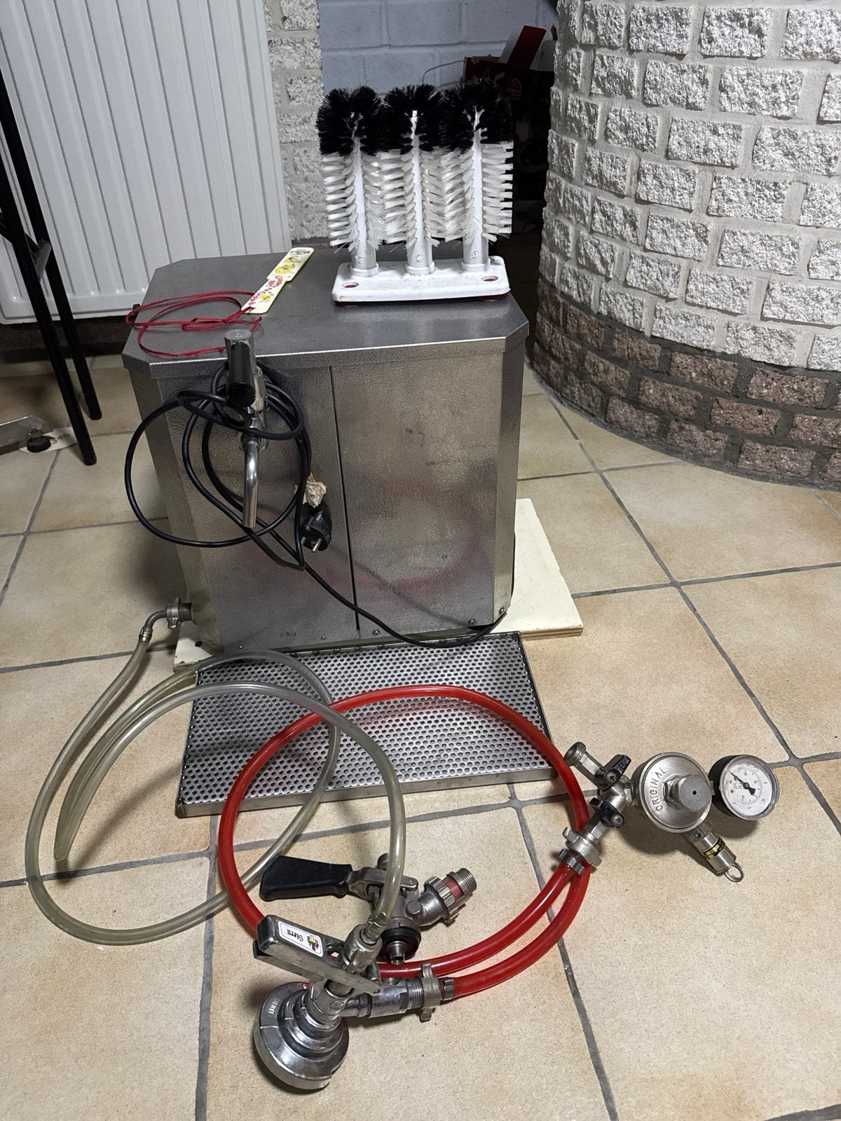 Bier tap kristal snelkoeler (waterloos), Ophalen of Verzenden, Gebruikt, Reclamebord, Plaat of Schild, Overige merken