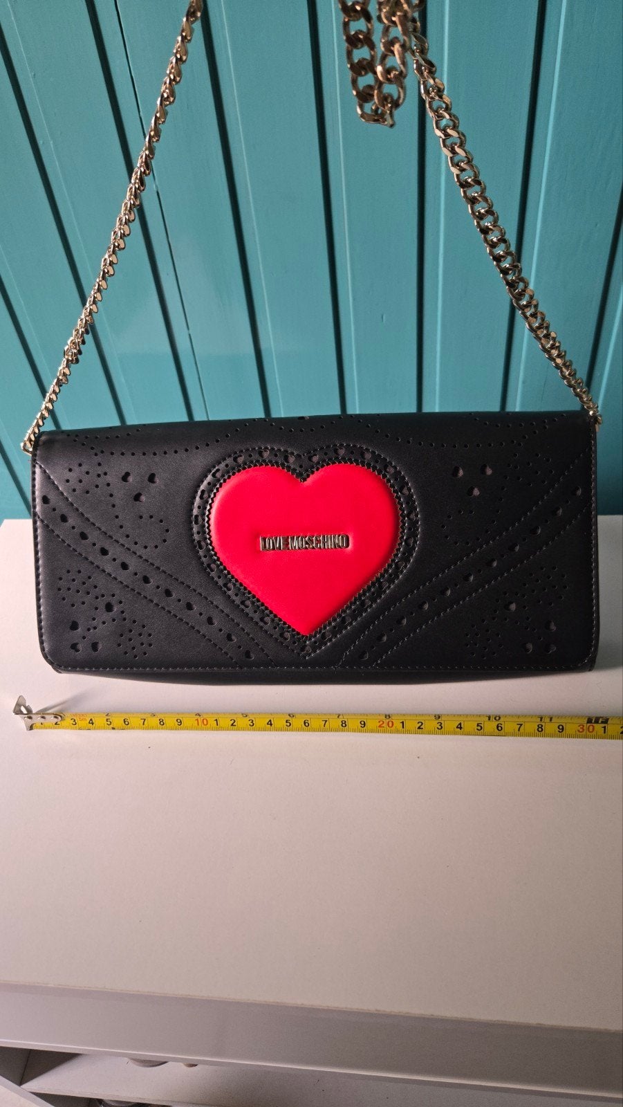 Love Moschino schoudertasje met hart, Ophalen of Verzenden, Zo goed als nieuw, Zwart, Schoudertasje