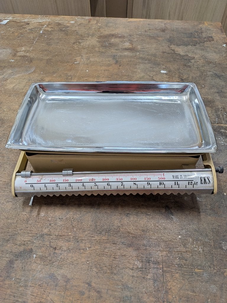 EKS weegschaal antiek vintage, Witgoed en Apparatuur, Weegschalen, Gebruikt, Ophalen of Verzenden, 10 tot 50 kg, Analoog