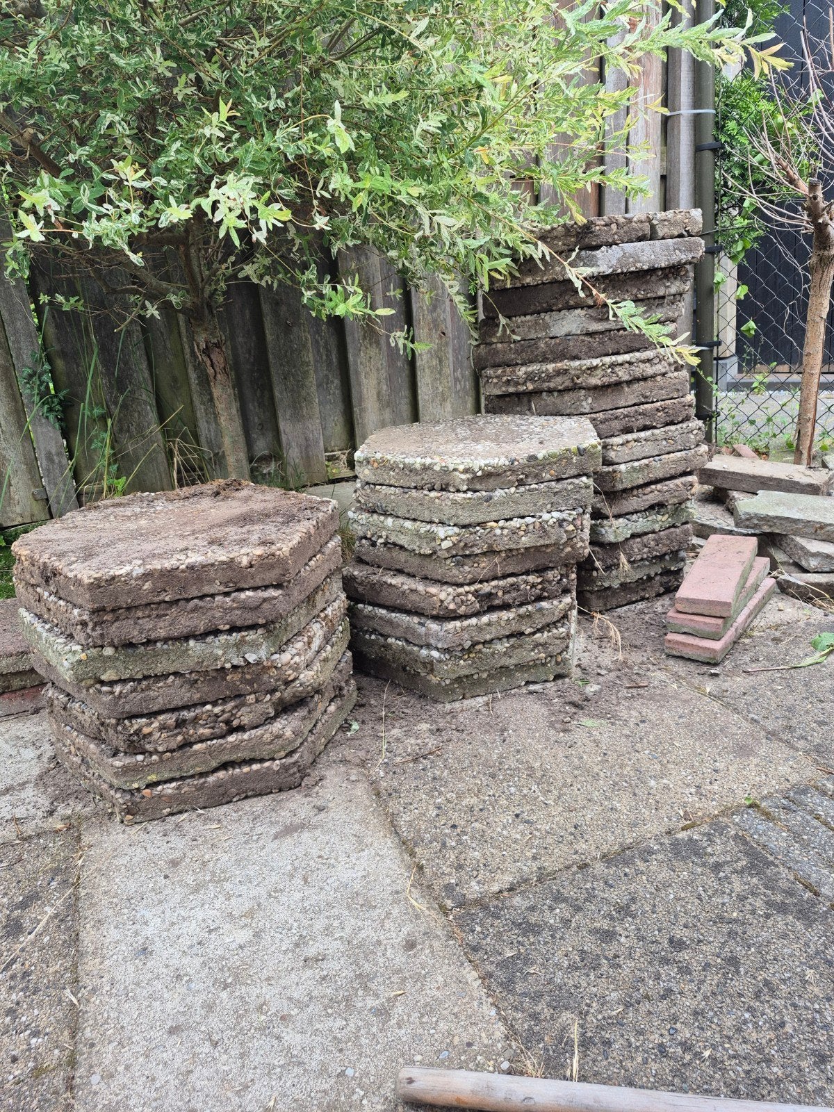 Zeshoekige grindtegels 29 stuks, Ophalen, Gebruikt, Beton, Terrastegels