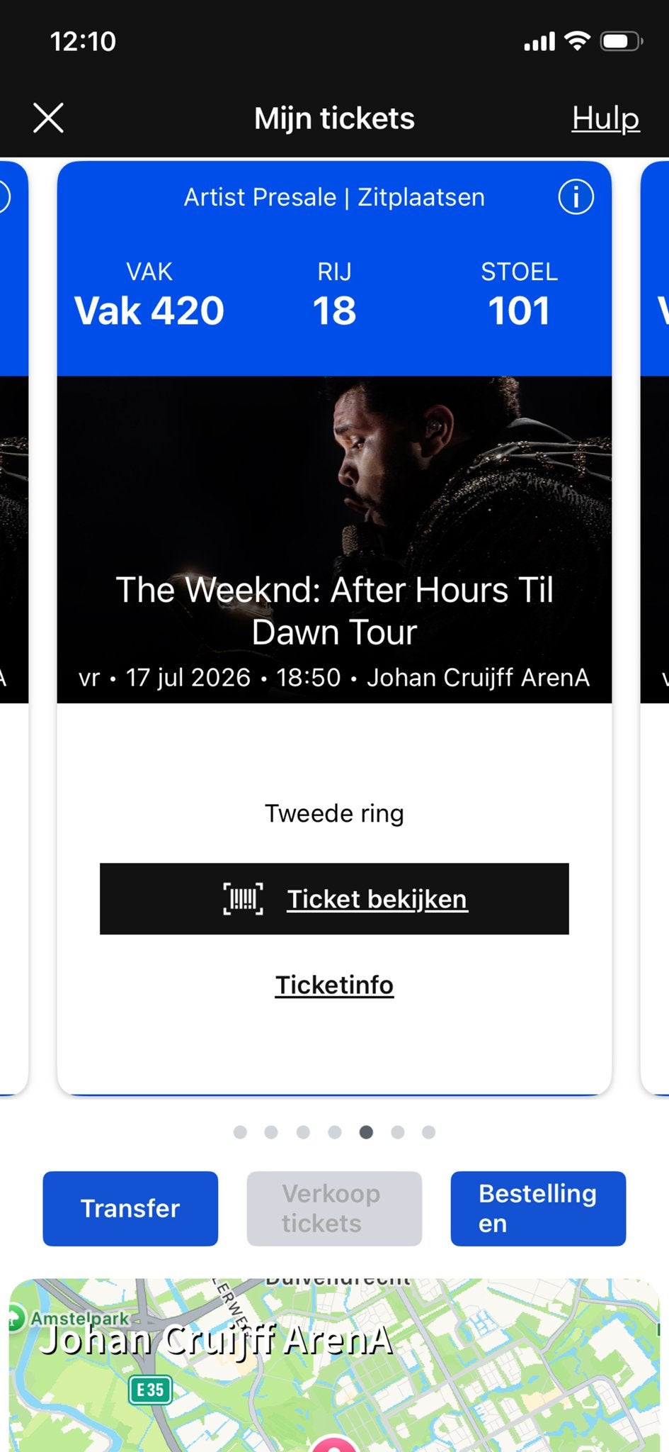 The Weeknd Concert vrijdag 17 juli 3 tickets 2de ring, Tickets en Kaartjes, Drie personen of meer, Juli