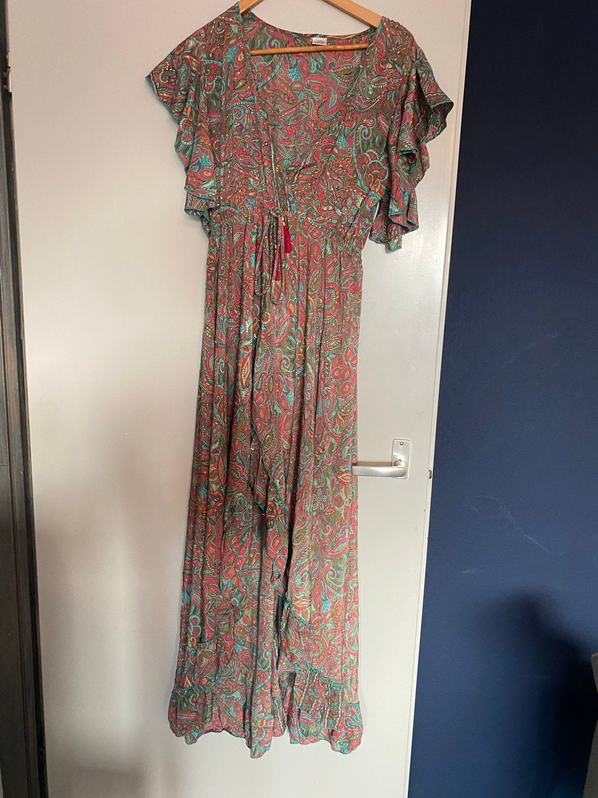 Maxi jurk met paisley print, Maat 38/40 (M), Meerkleurig, Ophalen of Verzenden, Zo goed als nieuw