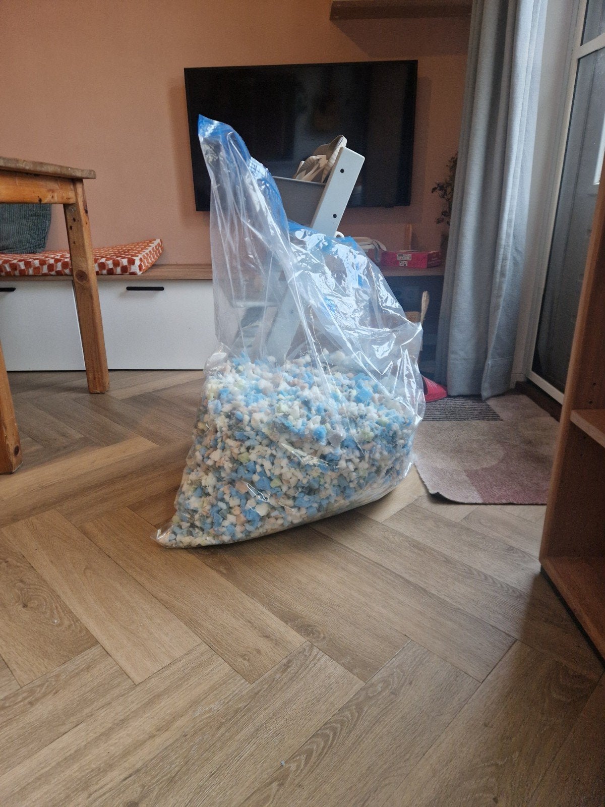 kussenvulling schuimrubber vlokken, Hobby en Vrije tijd, Ophalen, Zo goed als nieuw, Knutselmateriaal