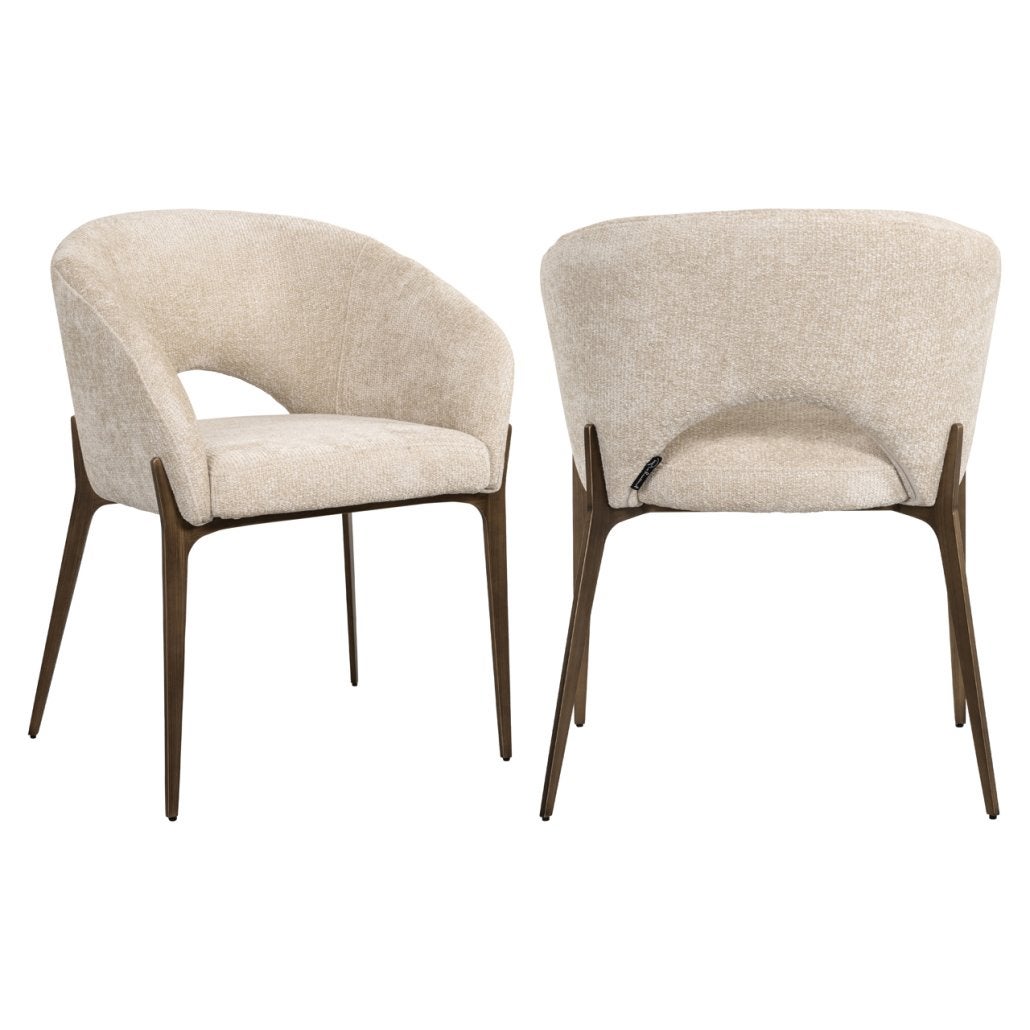 Richmond Eetkamerstoel Kenzi Crème Unicorn, Huis en Inrichting, Stoelen, Ophalen, Overige kleuren, Nieuw, Eén