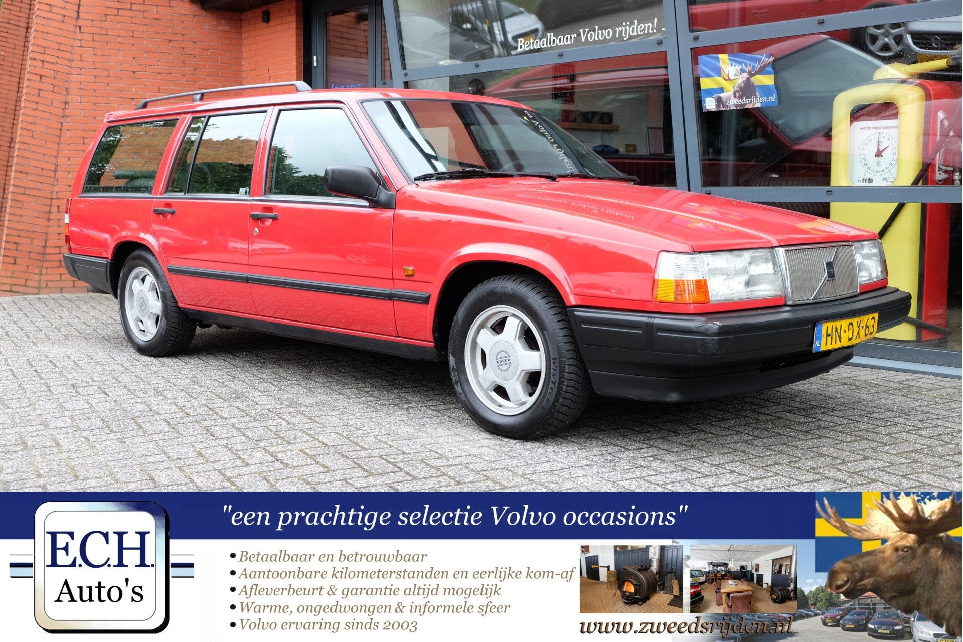 Volvo 940 2.3i Automaat Polar, Trekhaak, Leer (bj 1994), Auto's, Automaat, Zwart, Volvo, Rood