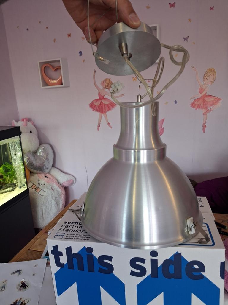 Industriële hanglamp - Aluminium, Ophalen, Gebruikt, 50 tot 75 cm, Metaal