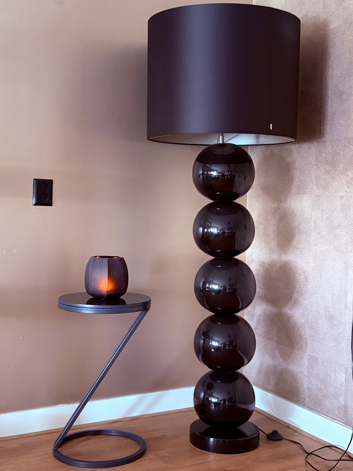 Vloerlamp Milano Stout Verlichting Zwart 5 Bol, Z.g.a.n, Ophalen, Textiel, E27 (groot), 150 tot 200 cm