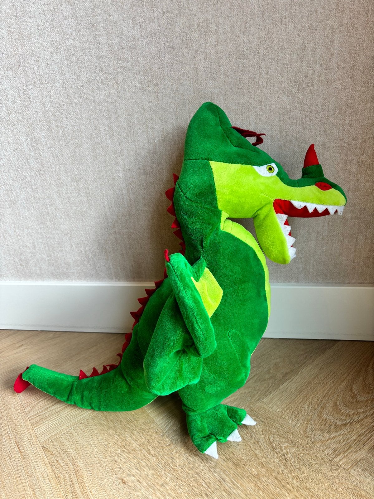 Efteling draak knuffel 60cm - Zo goed als nieuw, Groen, Albert Heijn, Overige typen, Ophalen of Verzenden