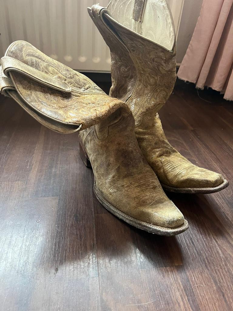 Lederen cowboylaarzen maat 46, Ophalen of Verzenden, Zo goed als nieuw, Bruin, Boots