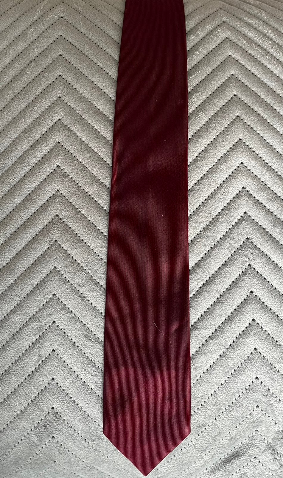 Vintage Wulfsema & Wulfsema stropdas bordeauxrood, Ophalen of Verzenden, Zo goed als nieuw, Rood, Effen