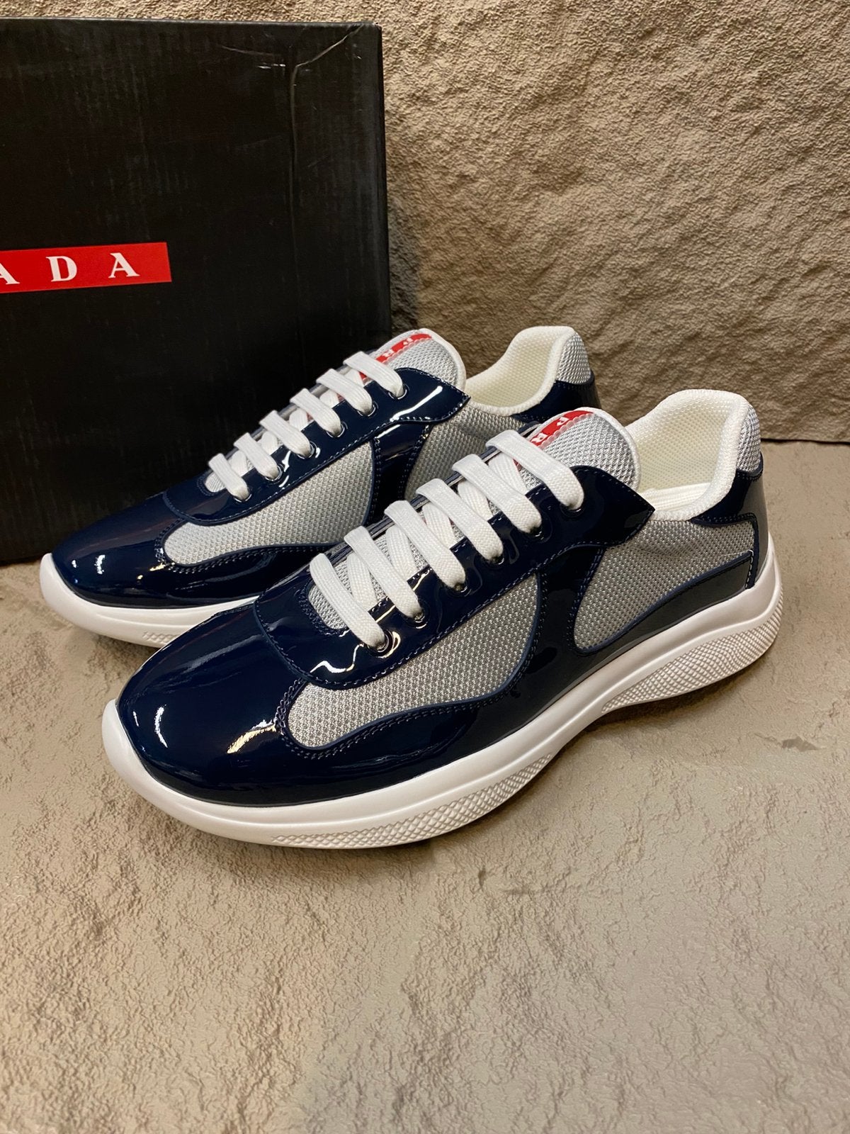 Prada America’s Cups - Donkerblauw - Maat 39-46, Ophalen of Verzenden, Blauw, Sneakers of Gympen