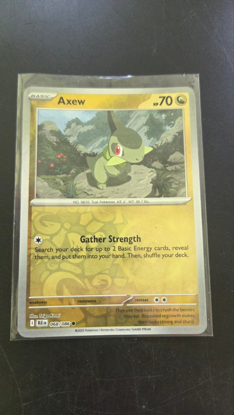 Axew 068/086 Reverse Holo Black Bolt Pokémon Kaart, Verzenden, Zo goed als nieuw, Losse kaart, Foil