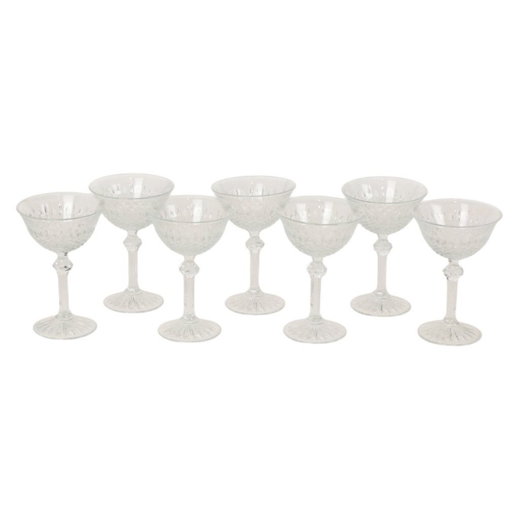 Set van 7 Kristallen Champagne Glazen Regency Fidenza, Ophalen of Verzenden