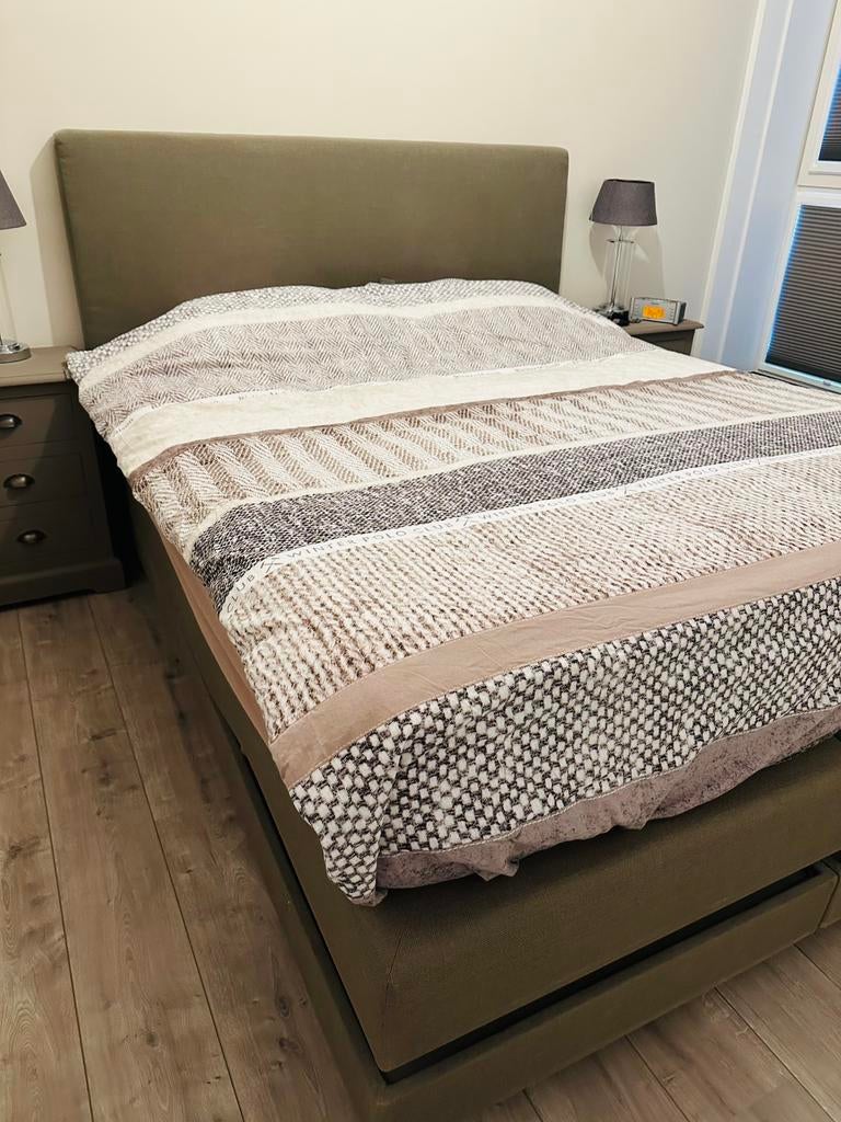 Swiss Sense boxspring 1.60 x 2.00, Ophalen, Bruin, Tweepersoons, Zo goed als nieuw