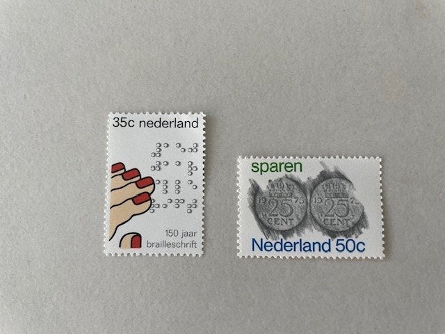 1974 Postfris 2x Herdenkingen NVPH 1077#1078, Postzegels en Munten, Postzegels | Nederland, Ophalen of Verzenden, Na 1940, Postfris