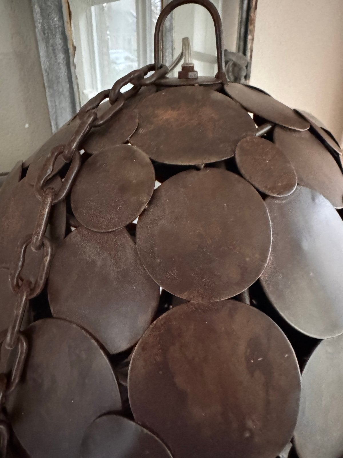 Unieke metalen hanglamp met industriële look, Ophalen, Metaal