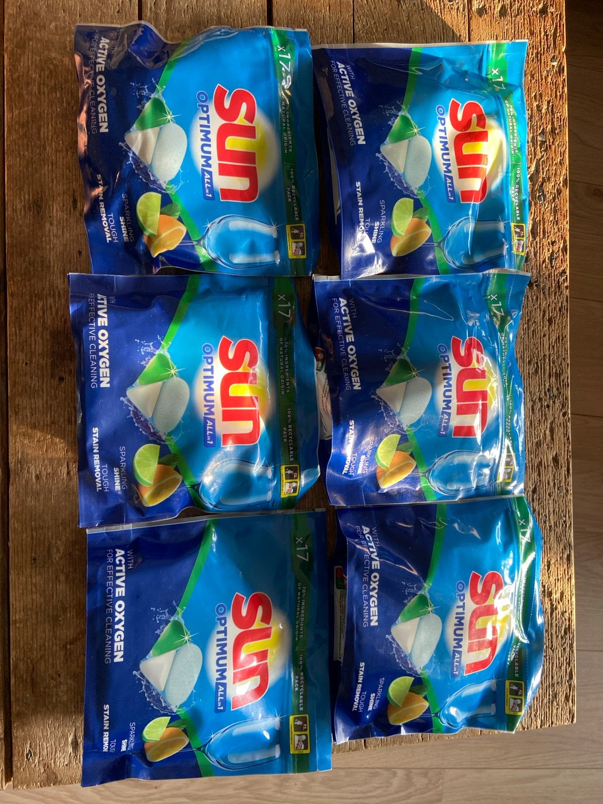 Sun Optimum All-in-1 Vaatwastabletten 6x17 stuks Nieuw, Witgoed en Apparatuur, Verzenden, Nieuw