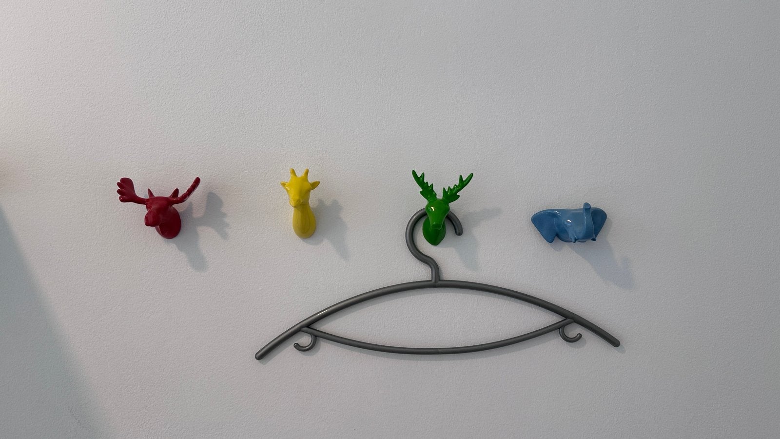 Leuke dierenkop wandhaken - set van 4, Ophalen, Kunststof, Wandhaken, Zo goed als nieuw