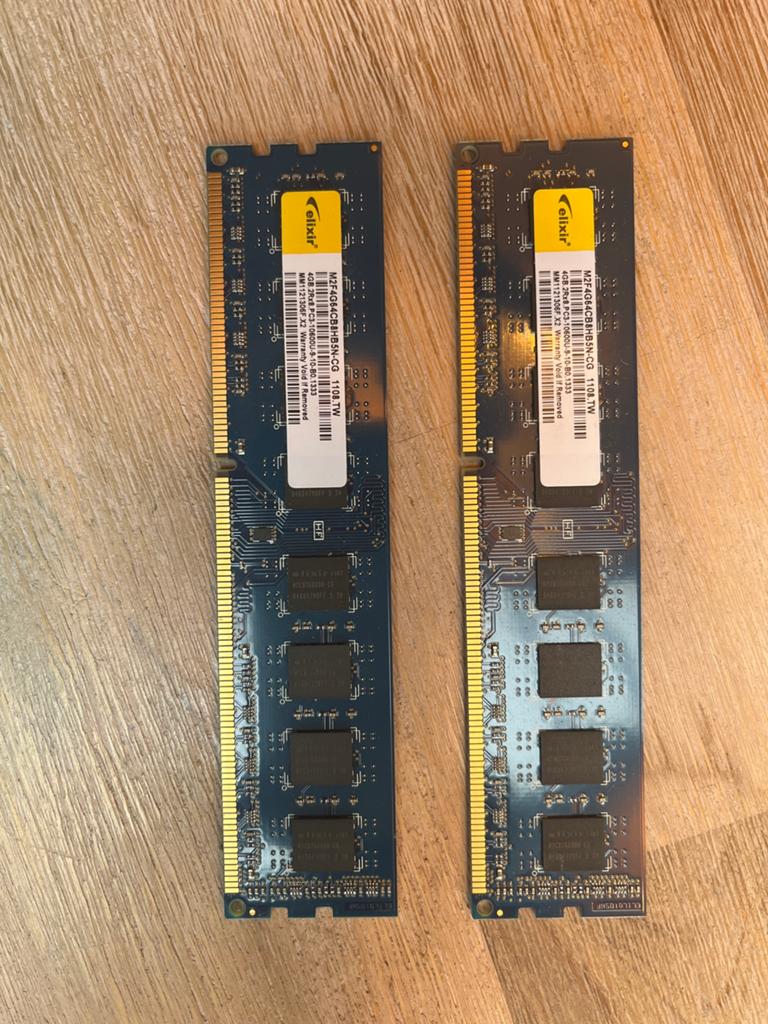 2X Elixir DDR3 werkgeheugen 4GB, DDR3, Ophalen of Verzenden, Zo goed als nieuw, Desktop