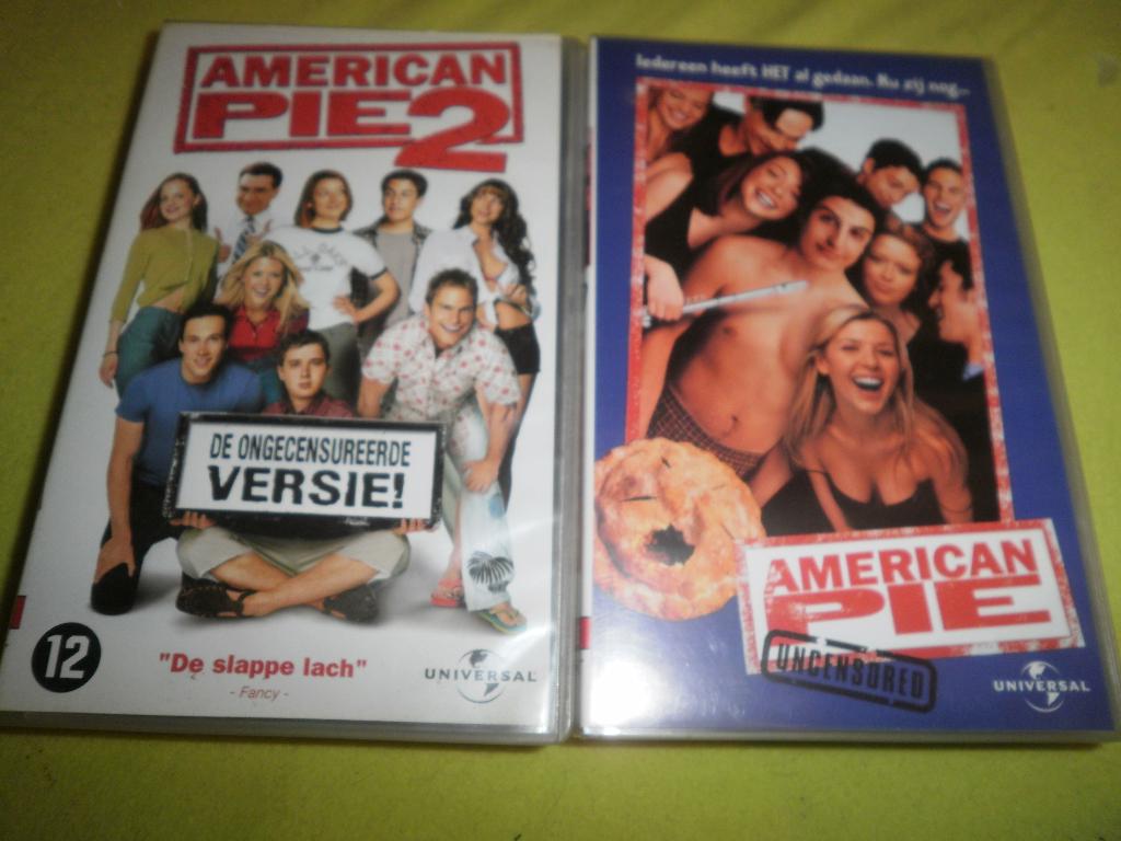 AMERICAN PIE Deel 1 + 2! Komedie Op VIDEO!, Vanaf 12 jaar, Verzenden, Zo goed als nieuw, Komedie