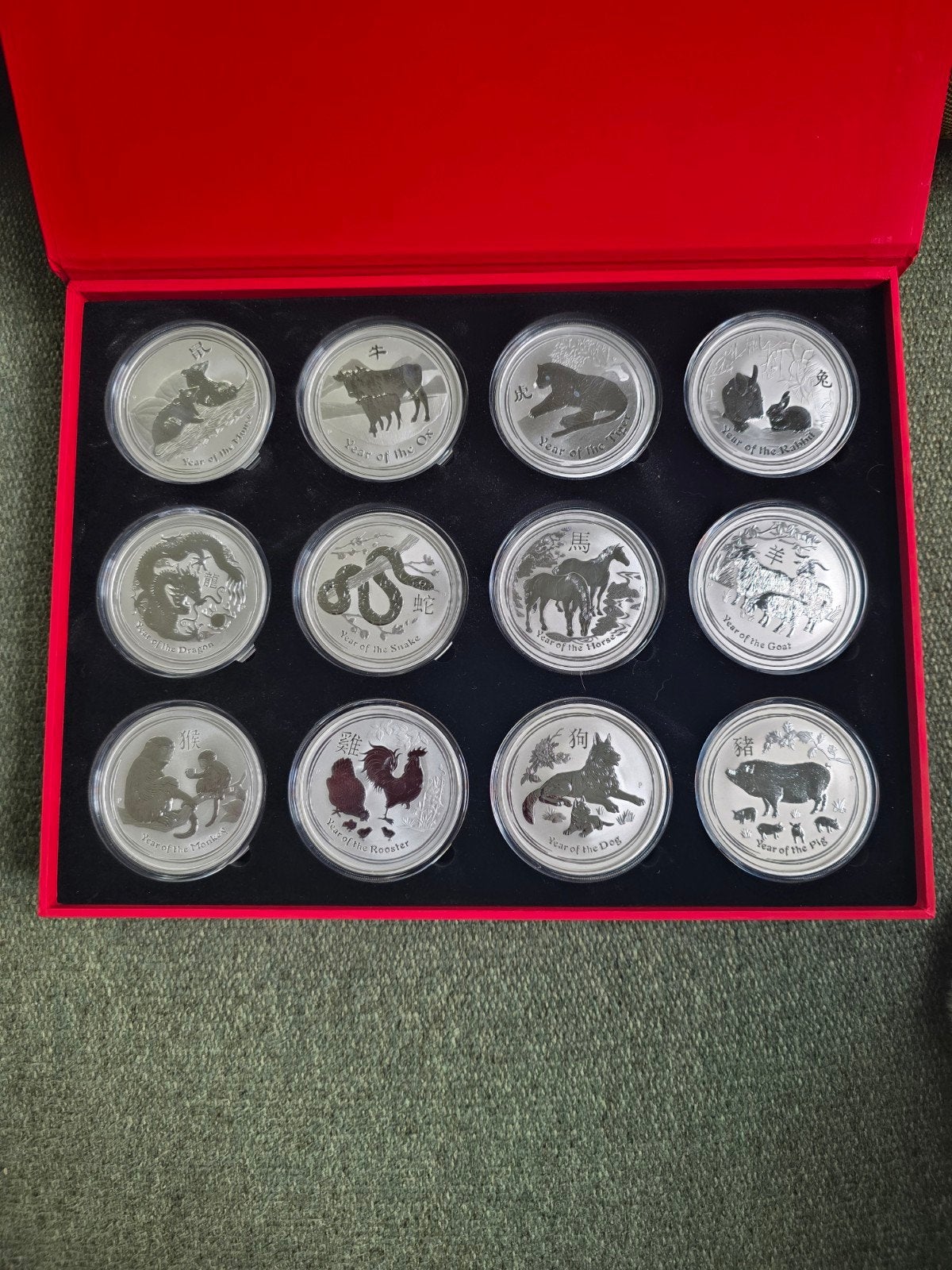 lunar II 2oz zilver complete set., Ophalen of Verzenden, Zilver