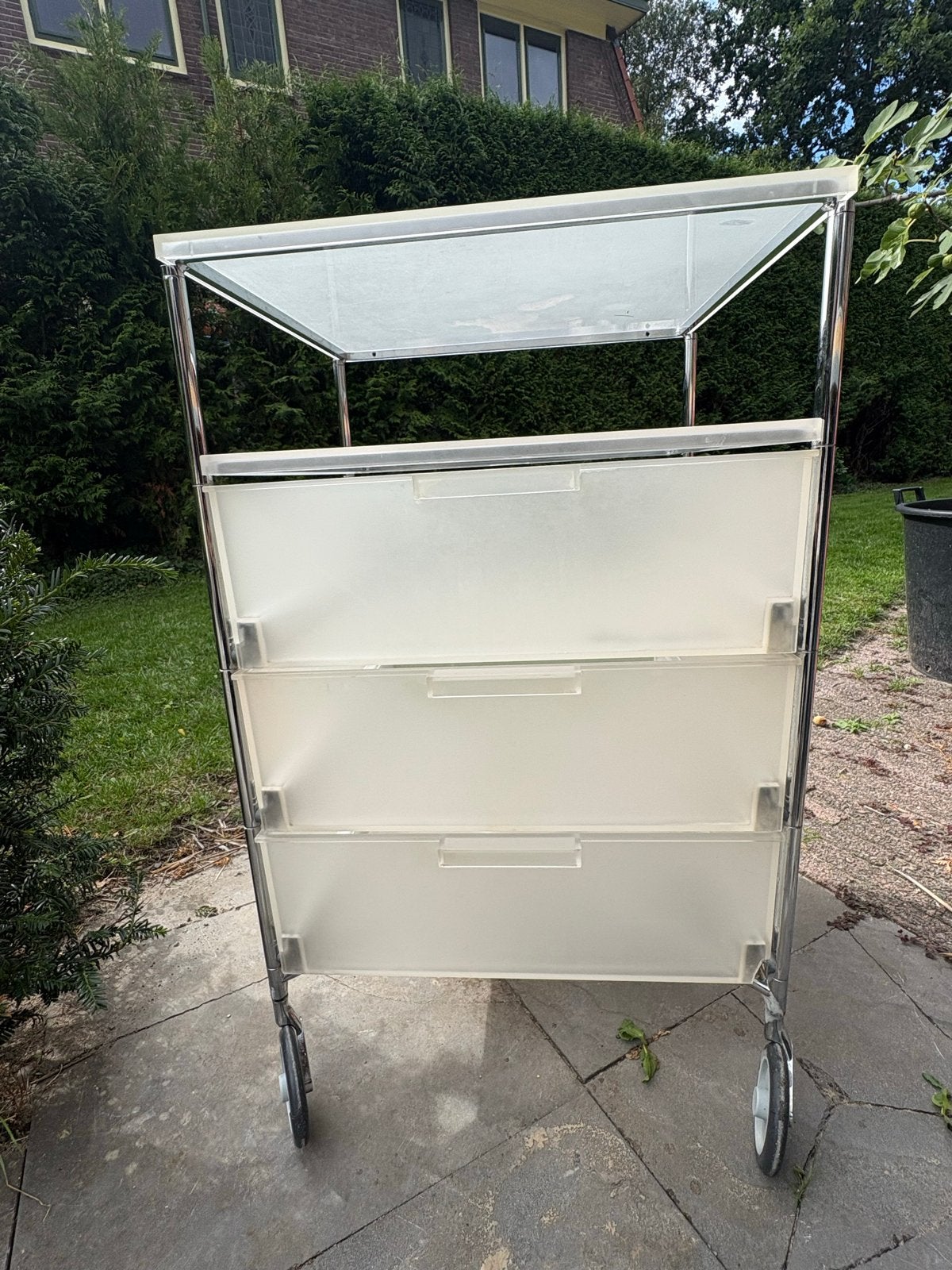 Vintage Kartell Mobil Kastje - 3 Lades, 1 Vak, Ophalen, Gebruikt