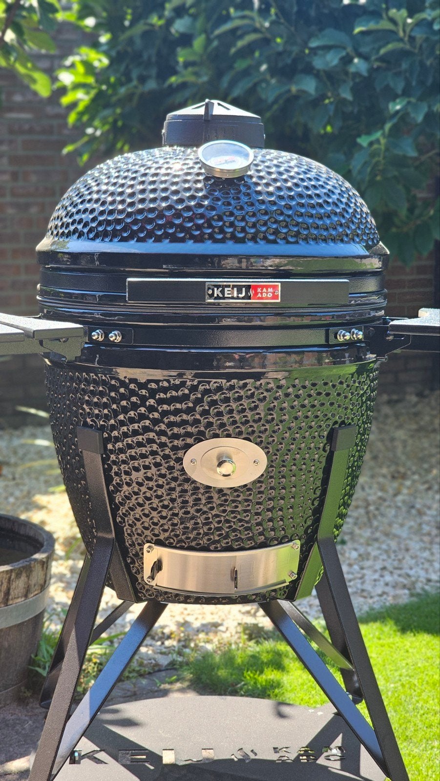 Keij Kamado Pro Large Zwart 21inch - Nieuw met garantie, Tuin en Terras, Ophalen, Nieuw, Keij Kamado, Met accessoires