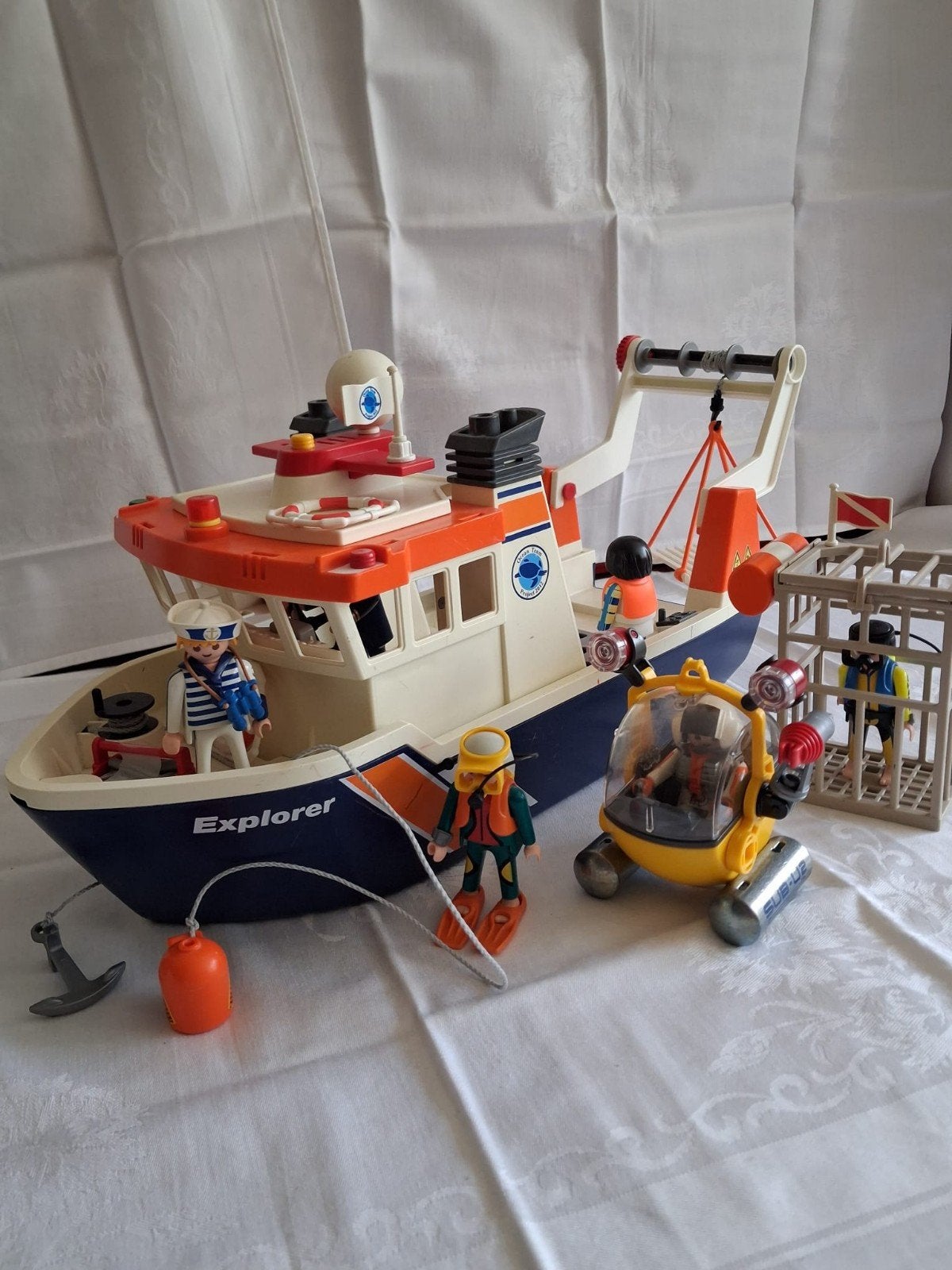 Playmobil Explorer Onderzoeksboot met duikers, Ophalen, Complete set, Zo goed als nieuw, Boot/Schip