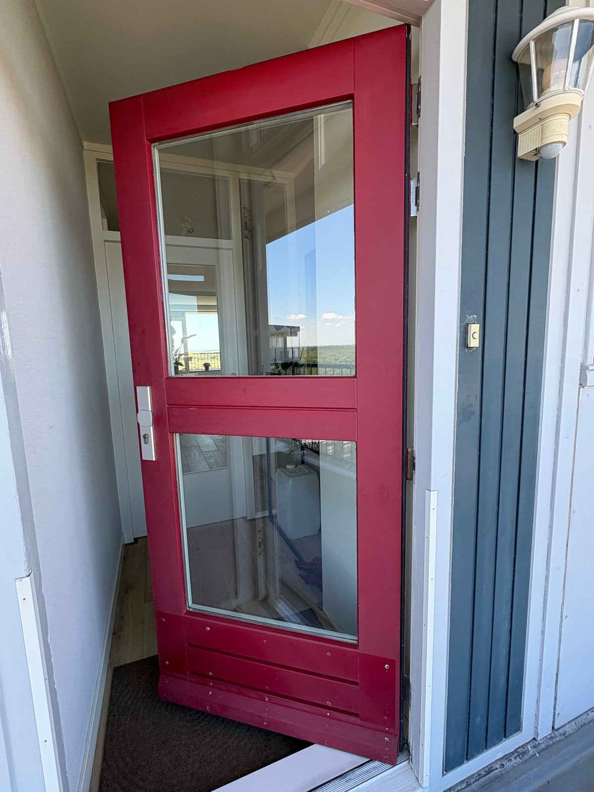 Voordeur met Deurklink, slot en schild, RVS-look 200 x 88,5, Doe-het-zelf en Verbouw, Deuren en Horren, Ophalen, Gebruikt, Binnendeur