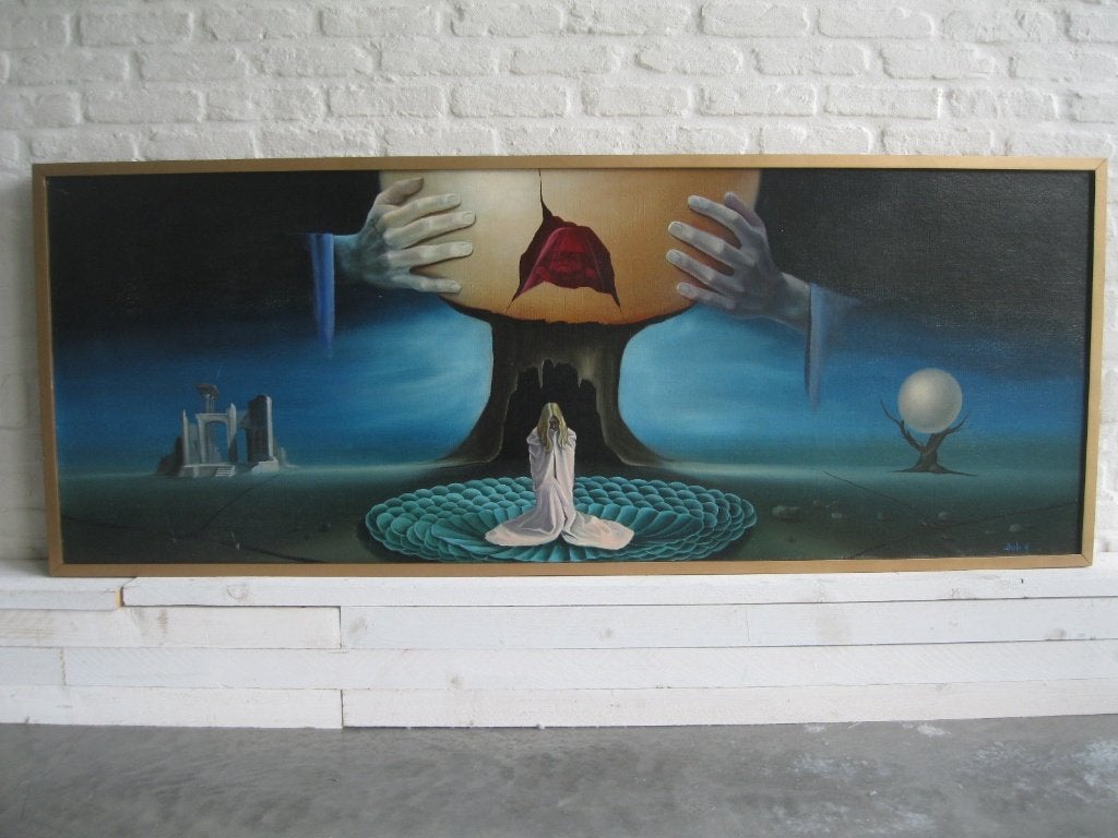 Surrealistisch schilderij Hilaire Bals, Antiek en Kunst, Ophalen