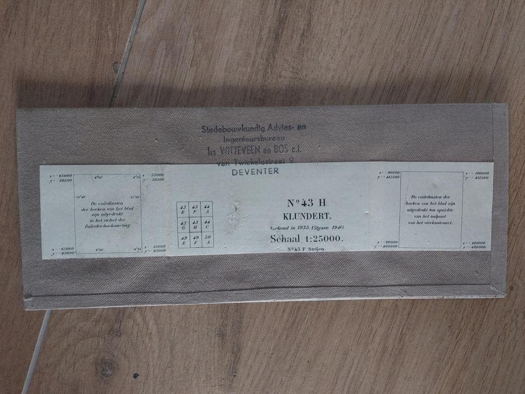 43H Klundert Oudenbosch Fijnaart Oud Gastel stafkaart 1940!!, Topografische Dienst Nederland, Ophalen of Verzenden, 1800 tot 2000